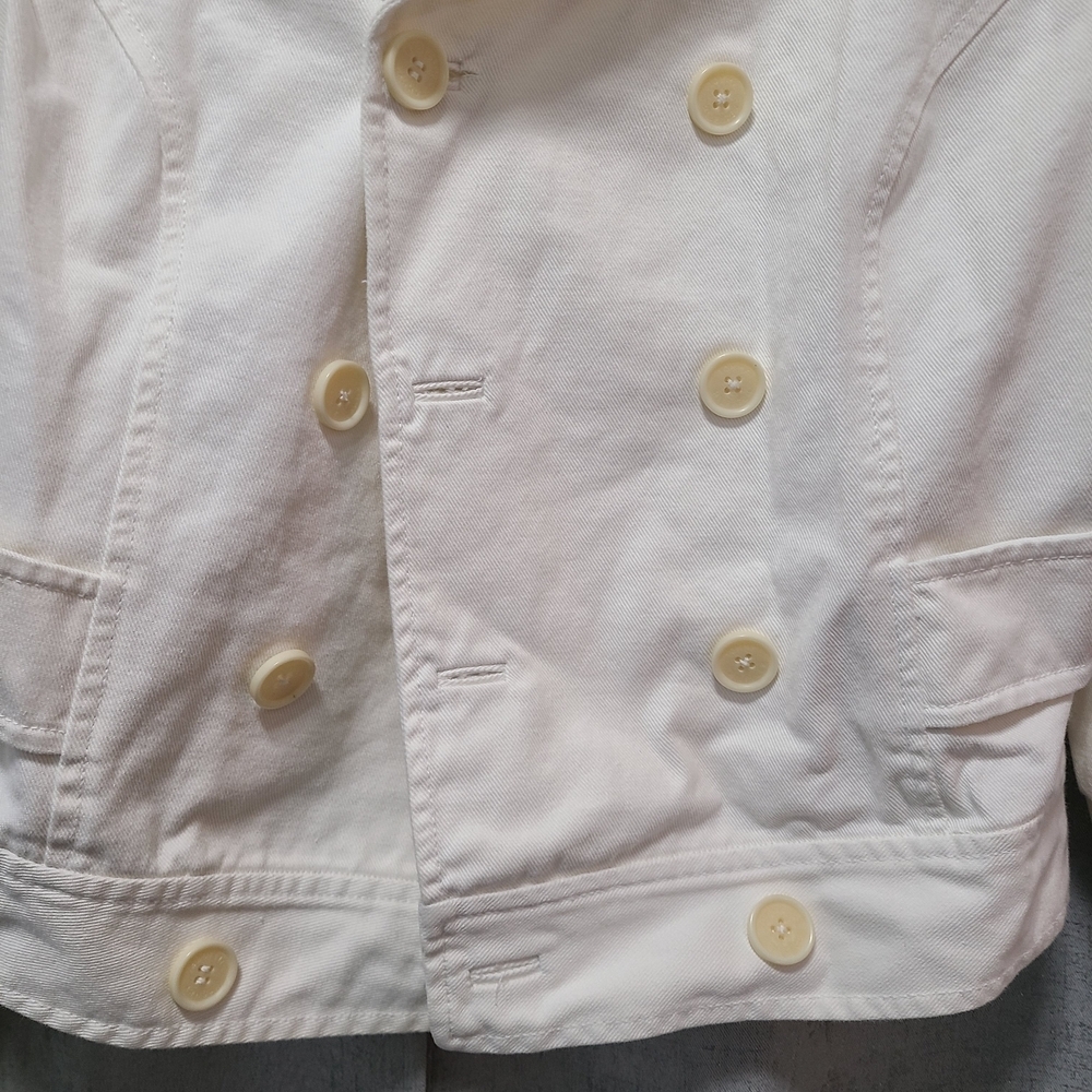 Y2k Vtg Tommy Hilfiger Women's Off-White Jean Jacket M - Picture 4 of 15
